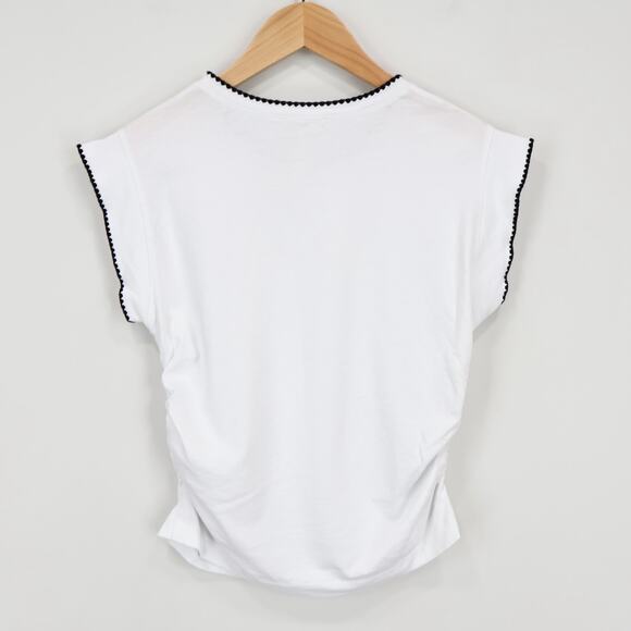 Madewell Side-Cinch Muscle Tee White Black Size XS NWT - Picture 8 of 10